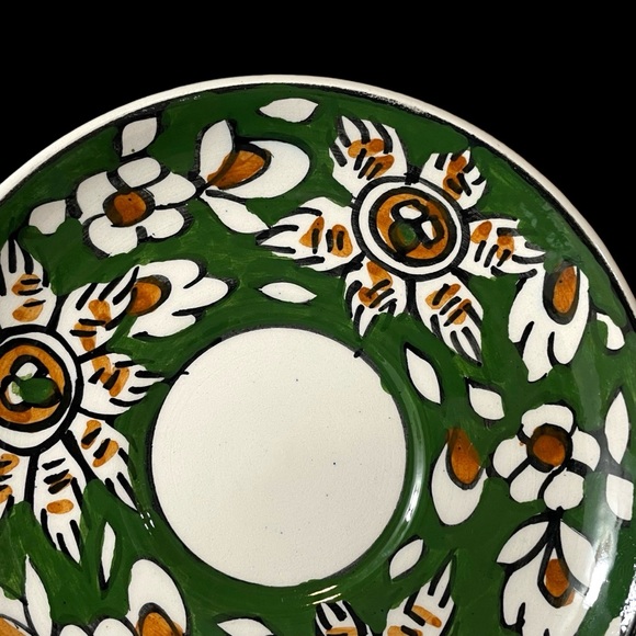 Vintage 1970s Tringatzis Pottery Rhodes Lindos Greece Handpainted Cup Saucer - Picture 3 of 10
